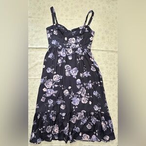 LOVELY DAY Midnight Floral Midi Dress